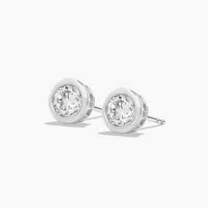 Pendientes de tuerca de diamante de moissanita de corte brillante redondo Premium, plata 925, estilo solitario atemporal, regalos de joyería brillantes elegantes - Product Image 6