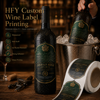 Étiquettes de vin personnalisées, dorées à chaud, gaufrées, autocollantes, imperméables, en rouleau, sur papier texturé, pour emballage de bouteilles, étiquettes découpées sur mesure, marque privée