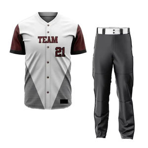 Service ODM Personnalisé Uniformes de Baseball Grandes Tailles Respirants Toutes Saisons 100% Polyester Anti-UV Évacuation de l'Humidité - Product Image 1