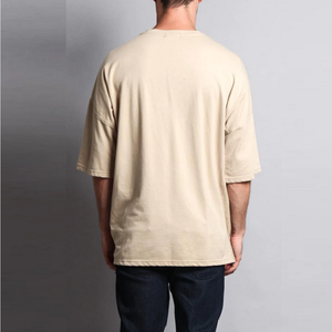 เสื้อยืดคอกลมแขนสั้นผู้ชายรุ่นใหม่ ผ้าฝ้าย 200 GSM สีพื้น เรียบง่าย สวมใส่สบาย ทรงหลวม แห้งเร็ว เป็นมิตรกับสิ่งแวดล้อม - Product Image 4