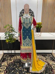 Dernier Designer Faux Georgette Broderie Séquence Travail Palazzo Suit Par Fab Zone - Product Image 3