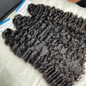 NEW PRODUCT Steam Burmese curly human <b>hair</b> <b>extension</b> natural black <b>color</b> super double drawn ready to ship - Product Image 1