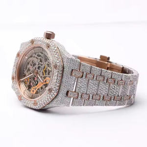 <b>Mens</b> Luxury Quartz Stainless Steel Antique Business <b>Watch</b> with Moissanite Diamond Precision Executive Dress <b>Watch</b> - Product Image 5
