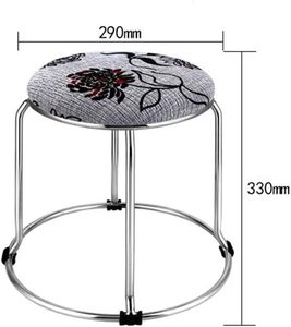 Elegante taburete redondo de tela para decoración del hogar, solución de asiento creativa apilable para sala de estar, dormitorio y más - Product Image 3