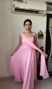 ชุดราตรีผ้าจอร์เจียแท้เนื้อนุ่มพร้อมชุดพิมพ์ดิจิตอลผ้าทออย่างดี - Product Image 4