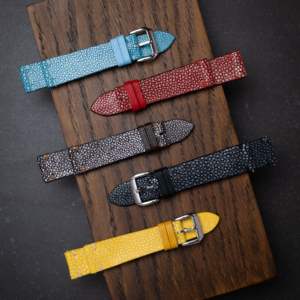 Correa de Reloj de Cuero de Raya Multicolor, Tamaño y Longitud Personalizados, Resistente al Agua, Accesorio de Joyería, Diseño de Lujo - Product Image 1
