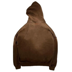 Sweat à capuche avec fermeture éclair complète et délavage à l'acide survêtement d'entraînement Stone XL surdimensionné pour entraînement pour le printemps vente en gros OEM pour hommes de haute qualité avec logo personnalisé - Product Image 3