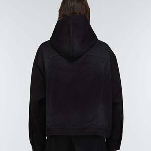 Sudadera con Capucha para Hombre, Estilo Urbano, con Cremallera Completa, 100% Algodón, Felpa, Talla Grande, Estampado Sólido, Hombros Caídos, Ropa de Invierno - Product Image 5