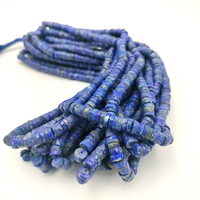 Lapis Lazuli naturel perles en forme de pneu à facettes pour la fabrication de bijoux 5-6mm roue coupe Heishi pierres précieuses gros brins fournisseur 16"