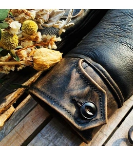 Distinctive <b>Mens</b> <b>Shearling</b> Leather Winter <b>Jacket</b> With Premium Stitching And Warm Lining <b>For</b> Stylish Everyday Outerwear - Product Image 5