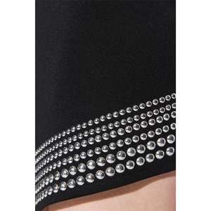 กระโปรงผ้าลินินพันเอวประดับหินธรรมชาติ ดีไซน์เก๋ ทั้งแบบทางการและลำลอง ลายพิมพ์เรียบง่าย หวานละมุน เหมาะสำหรับฤดูใบไม้ผลิและฤดูหนาว ไซส์ XS ขั้นต่ำสั่งซื้อ 2 ชิ้น - Product Image 4