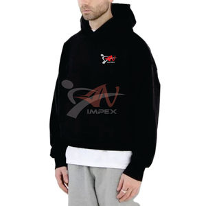 Sudadera con Capucha Corta para Hombre de Alta Calidad, 100% Algodón, Transpirable, Lisa, con Corte Holgado y Ajuste Cuadrado, 500GSM, Cuello con Capucha Grueso - Product Image 1