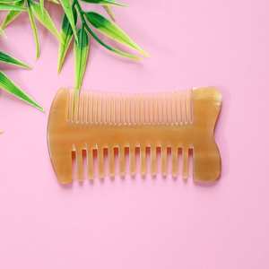 หวีทำมือจากเขาธรรมชาติ ขัดเงา ดีไซน์สวยงาม ซี่กว้าง ป้องกันผมแตก สำหรับผมหยิกหนา - Product Image 5