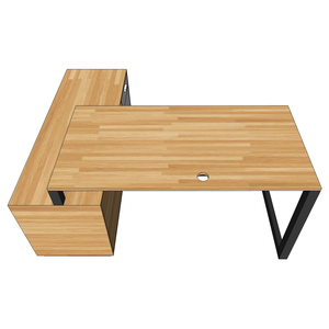 Escritorio Ejecutivo Industrial GDTGQ005 con Patas Triangulares de Hierro, Posición de Rodillas, 2 Patas en Contacto con el Suelo, 2 Soportes para Gabinetes, 80x160cm - Product Image 3