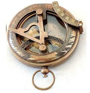 Brújula de bolsillo clásica de latón con tapa con bisagras, diseño de Rosa adornado y marcas de grado para navegación disponibles a precio mayorista - Product Image 2