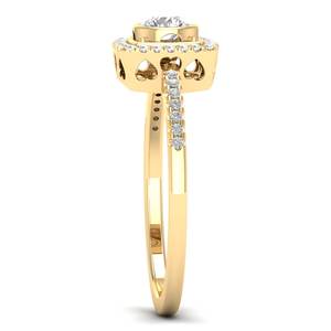 แหวนเพชรทรงกลม 0.41 กะรัต ผลิตในห้องปฏิบัติการ ดีไซน์ REYES ตัวเรือนทองคำ 14K สีเหลือง ของขวัญแต่งงาน เครื่องประดับชั้นดีสำหรับผู้หญิง - Product Image 3