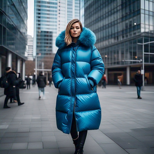 Manteau long à bulles pour femmes Manteau long coupe-vent Streetwear décontracté Vêtements d'extérieur d'hiver Veste long à bulles Manteau long pour femmes - Product Image 3