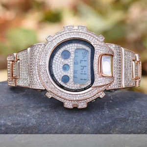 Montre pour homme de haute qualité en argent sterling 925, entièrement sertie de diamants Moissanite VVS, boîtier de montre de style Hip Hop, bijoux de luxe. - Product Image 5