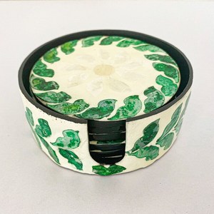 Best Selling Mother of Pearl <b>Coaster</b> for Dining <b>Table</b> Decor OEM Rustic <b>Coaster</b> From Vietnam Handmade Wholesale - Product Image 2