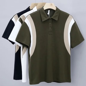 เสื้อยืดโพลีเอสเตอร์ผู้ชายแบบคลาสสิกน้ำหนักเบาระบายอากาศสบายพิมพ์ลายถักสำหรับยิมวิ่งและใช้ในชีวิตประจำวัน - Product Image 4