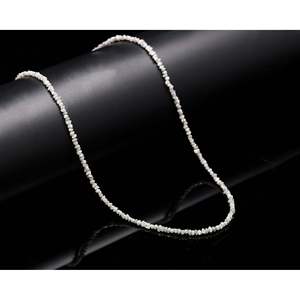 Collar de Diamantes Grises sin Cortar, Collar de Diamantes en Bruto con Cuentas en Plata, Collar de Diamantes sin Cortar a la Moda - Product Image 1