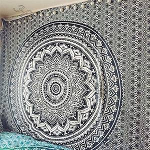 Tapisserie murale suspendue Mandala, chambre à coucher, salon, décor Boho, tapisseries Hippie en coton - Product Image 6