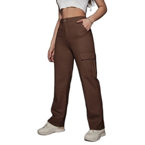 Jeans Cargo de Mezclilla Estilo Retro con 6 Bolsillos, Cintura Alta, Corte Holgado, Transpirables, Ecológicos, para Verano y Otoño, 100% Algodón, Tallas 26-40 - Product Image 2