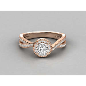 Anillo Brillante de Oro de 9K para Mujer con Diamante Cultivado en Laboratorio de Corte Redondo Estilo Solitario - Product Image 6