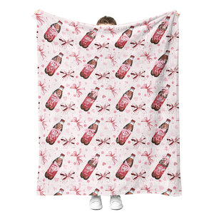 جديد بالجملة زجاجة مشروب صودا عتيقة بطانية د. بيبيريد بطانيات مخصصة طباعة الفانيلا البوليستر بطانية - Product Image 4