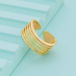 Trendy Gold-Plated Fashionable Cluster <b>Rings</b> 192446 Finger <b>Ring</b> with Wings Shape and Number Inlay Gift for Islam - Product Image 1