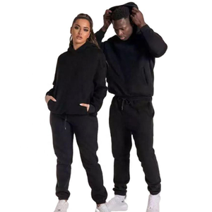 Custom 100% Cotton <b>Plain</b> <b>Tracksuit</b> Men Jogging Hoodie Sweat Suits Blank 2 Piece Set <b>Tracksuit</b> Sets <b>tracksuit</b> for man 100% cotton - Product Image 4