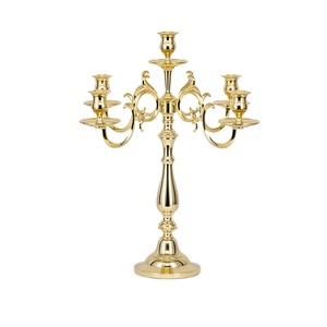 Candelabro Decorativo de 5 Brazos para Bodas, de Aluminio Dorado Resistente, Candelabro Metálico para Decoración del Hogar y Bodas - Product Image 2