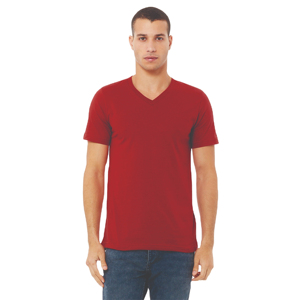 T-shirt personnalisé pour homme en polyester/coton, super doux, respirant, col en V, manches courtes, motif uni, jersey tricoté, impression numérique - Product Image 6