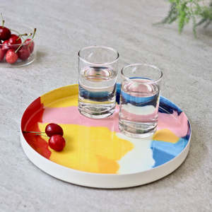 ถาดเสิร์ฟหลากสีทันสมัยพร้อมที่จับสำหรับตกแต่งบ้านอาหารบนโต๊ะจากผู้ผลิตอินเดีย - Product Image 3