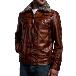 Offre Spéciale hommes nouveau Design veste en cuir fourrure veste à capuche pour hommes haut avec fermeture à glissière nouveau Design fabriqué au Pakistan - Product Image 2