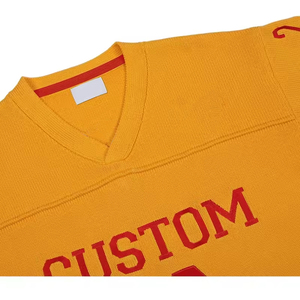 เสื้อสเวตเตอร์แขนสั้นทรงหลวมสไตล์สตรีทแวร์ ผ้าฝ้าย ทรงบ็อกซี่ แบบฟุตบอล/ฮอกกี้ ถักนิต - Product Image 3