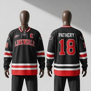 Ropa deportiva de hockey sobre hielo para hombre personalizada de alta calidad nueva ropa deportiva de práctica en blanco impresa transpirable al por mayor con logotipo frontal - Product Image 1