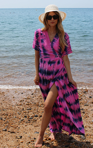 Nuevo Vestido Maxi sin Mangas con Estampado Tie Dye Hecho a Mano, Ecológico, Estilo Boho para Mujer, Venta al Por Mayor OEM - Product Image 4