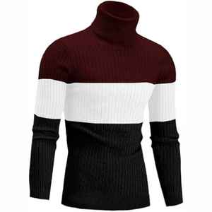 Pull ras du cou en polyester coupe ajustée pour hommes Pulls tricotés d'hiver Anti-rides Anti-rétrécissement Caractéristiques Motif Logo Décoration - Product Image 5