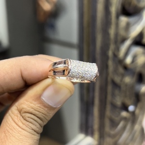 Anillo de diamante de corte brillante elegante para hombre, K oro de 14 y 18, piedra Natural hecha a mano, joyería de oro indio, regalo certificado por terceros para - Product Image 4