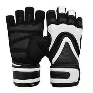 Weightlifting <b>Gloves</b> Unisex Customized Design Thick Foam Padded <b>Mesh</b> Ventilation Panel Leather Fingerless Cut Gym <b>Gloves</b> - Product Image 4
