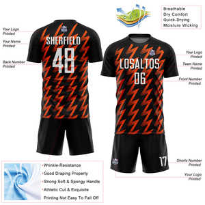 Conjuntos de uniformes de fútbol hechos a mano con auténticas telas transpirables ligeras acabado de secado rápido para escuelas academias clubes de fútbol - Product Image 5