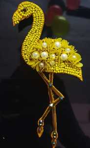 Écussons brodés à la main sur mesure avec des perles et des paillettes idéales pour une utilisation sur des vêtements de couleur bleue oiseau - Product Image 6