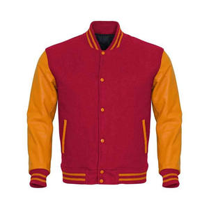 Vente en gros de veste universitaire de haute qualité manches en cuir logo personnalisé imprimé baseball Letterman vestes à vendre - Product Image 1