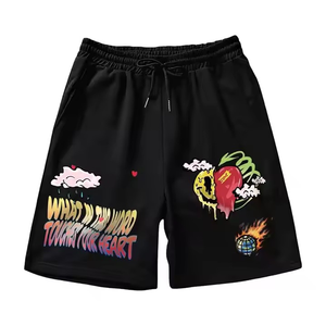 Shorts d'été décontractés pour hommes 100% coton brodés avec cordon élastique taille mi-haute pour la gym, la course, séchage rapide, respirant, service OEM - Product Image 2