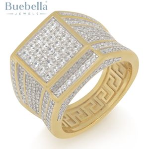 Offre Spéciale Original personnalisé pleine glace carré Moissanite bague S925 en argent sterling plaqué or 18 carats, bijoux Hip Hop pour hommes - Product Image 1