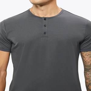 Henley de grafito más vendido-Buttery Soft, Signature Fit, 62% poliéster, 33% algodón, 5% Spandex - Product Image 3