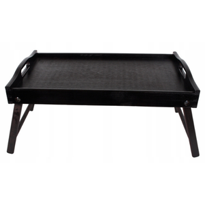 Bandeja de Desayuno de Madera de Pino con Patas Plegables 50x30 cm, Bandeja de Cama con Acabado en Laca Negra, Venta al por Mayor, Logotipo Personalizado - Product Image 4