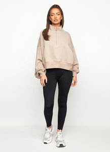 Sudadera extragrande de mujer de alta calidad personalizada 2025 al por mayor sudadera lavada de invierno de lana cálida gruesa con media cremallera y soporte - Product Image 6