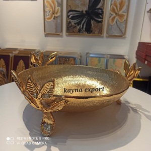 Tazón para Servir Aperitivos de Aluminio Pulido, Diseño Floral, Acabado Dorado/Plateado, Moderno, Lujoso, Ecológico, con Certificación CE - Product Image 5